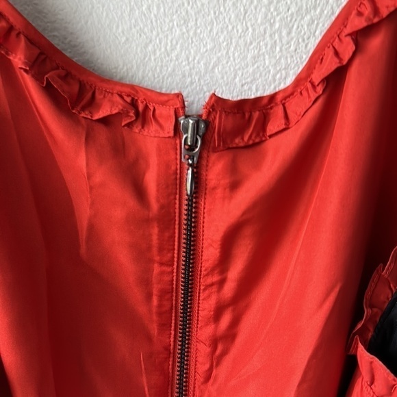 Anthropologie dress burnt orange black gray size 2 Barbie core silk - Picture 7 of 14